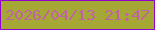 文字の大きさ：4、枠の色：9102cf、背景の色：a6a836、文字の色：c063a2 無料ブログパーツのブログ時計