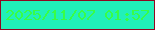 文字の大きさ：5、枠の色：910721、背景の色：21f0b9、文字の色：38fd46 無料ブログパーツのブログ時計