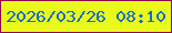 文字の大きさ：5、枠の色：91074e、背景の色：e9fa1a、文字の色：0e70c5 無料ブログパーツのブログ時計