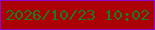 文字の大きさ：2、枠の色：9107cb、背景の色：ab0007、文字の色：197c1f 無料ブログパーツのブログ時計