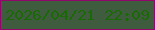 文字の大きさ：3、枠の色：91086a、背景の色：405c3e、文字の色：1b6806 無料ブログパーツのブログ時計