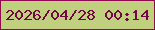 文字の大きさ：4、枠の色：910950、背景の色：c1d07f、文字の色：720843 無料ブログパーツのブログ時計