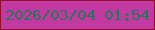 文字の大きさ：1、枠の色：910f2b、背景の色：c23aa1、文字の色：237658 無料ブログパーツのブログ時計