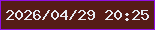 文字の大きさ：5、枠の色：910fe4、背景の色：561c18、文字の色：e6ecf4 無料ブログパーツのブログ時計