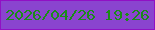 文字の大きさ：2、枠の色：9110c4、背景の色：8a44cf、文字の色：1a8c19 無料ブログパーツのブログ時計