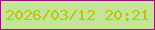 文字の大きさ：3、枠の色：91117b、背景の色：c4e595、文字の色：b7c413 無料ブログパーツのブログ時計