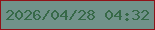 文字の大きさ：5、枠の色：911218、背景の色：71928a、文字の色：376948 無料ブログパーツのブログ時計