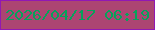 文字の大きさ：1、枠の色：9118b4、背景の色：ac4572、文字の色：06a25b 無料ブログパーツのブログ時計