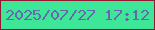 文字の大きさ：5、枠の色：911931、背景の色：3ee697、文字の色：6866b1 無料ブログパーツのブログ時計