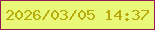文字の大きさ：3、枠の色：911955、背景の色：eaf879、文字の色：b7ab0c 無料ブログパーツのブログ時計