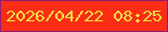 文字の大きさ：2、枠の色：911b75、背景の色：fb2d15、文字の色：f1e13f 無料ブログパーツのブログ時計