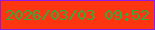 文字の大きさ：3、枠の色：911be4、背景の色：fd3511、文字の色：30ac3c 無料ブログパーツのブログ時計