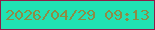 文字の大きさ：1、枠の色：911c47、背景の色：21e2b3、文字の色：8e8b45 無料ブログパーツのブログ時計