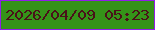 文字の大きさ：1、枠の色：911de9、背景の色：359319、文字の色：4a1119 無料ブログパーツのブログ時計