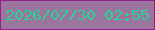 文字の大きさ：1、枠の色：91218e、背景の色：9c759f、文字の色：24d696 無料ブログパーツのブログ時計