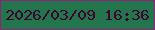 文字の大きさ：1、枠の色：912279、背景の色：23754e、文字の色：3e052c 無料ブログパーツのブログ時計
