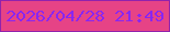 文字の大きさ：4、枠の色：9122ac、背景の色：e64386、文字の色：8926f1 無料ブログパーツのブログ時計