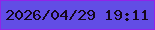 文字の大きさ：3、枠の色：9124e8、背景の色：624de5、文字の色：15071a 無料ブログパーツのブログ時計