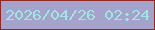 文字の大きさ：4、枠の色：912923、背景の色：a5a2cc、文字の色：a1e6e4 無料ブログパーツのブログ時計