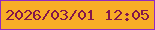 文字の大きさ：4、枠の色：912ac1、背景の色：f8ad27、文字の色：84174a 無料ブログパーツのブログ時計