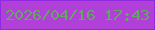 文字の大きさ：1、枠の色：912ade、背景の色：b140d9、文字の色：67a465 無料ブログパーツのブログ時計