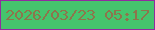 文字の大きさ：5、枠の色：912b9f、背景の色：45c46d、文字の色：8d754c 無料ブログパーツのブログ時計