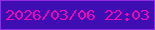 文字の大きさ：4、枠の色：912be5、背景の色：3e0eb2、文字の色：ed06b5 無料ブログパーツのブログ時計