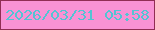 文字の大きさ：4、枠の色：912d54、背景の色：f992d4、文字の色：53c4d3 無料ブログパーツのブログ時計