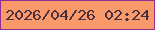 文字の大きさ：1、枠の色：912e92、背景の色：f99869、文字の色：472f3c 無料ブログパーツのブログ時計