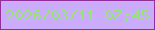 文字の大きさ：1、枠の色：912f9b、背景の色：cbacfb、文字の色：95e672 無料ブログパーツのブログ時計