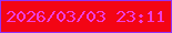 文字の大きさ：4、枠の色：9133f8、背景の色：f30514、文字の色：ef3edc 無料ブログパーツのブログ時計
