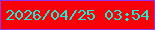 文字の大きさ：4、枠の色：9135f3、背景の色：f90109、文字の色：1aecd3 無料ブログパーツのブログ時計