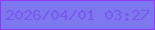 文字の大きさ：1、枠の色：9138f4、背景の色：7e78ef、文字の色：7859ef 無料ブログパーツのブログ時計