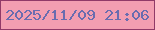 文字の大きさ：5、枠の色：913a68、背景の色：f39eb1、文字の色：6a6caf 無料ブログパーツのブログ時計