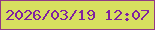 文字の大きさ：4、枠の色：913a86、背景の色：d7df5f、文字の色：8021a0 無料ブログパーツのブログ時計