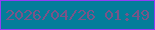 文字の大きさ：2、枠の色：913df4、背景の色：037d9a、文字の色：7a5488 無料ブログパーツのブログ時計