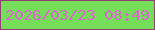文字の大きさ：5、枠の色：913e75、背景の色：75de59、文字の色：d967cf 無料ブログパーツのブログ時計