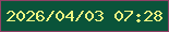 文字の大きさ：5、枠の色：914065、背景の色：0a543a、文字の色：eef782 無料ブログパーツのブログ時計