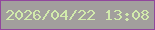 文字の大きさ：4、枠の色：91479c、背景の色：a29f9d、文字の色：d1eaac 無料ブログパーツのブログ時計