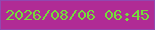文字の大きさ：4、枠の色：9148b0、背景の色：b02b95、文字の色：75dc3a 無料ブログパーツのブログ時計