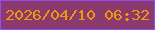 文字の大きさ：3、枠の色：914af5、背景の色：8b3a6e、文字の色：ef970e 無料ブログパーツのブログ時計