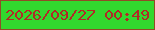 文字の大きさ：5、枠の色：914b26、背景の色：32d82e、文字の色：b12a26 無料ブログパーツのブログ時計