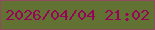 文字の大きさ：2、枠の色：914b5e、背景の色：617232、文字の色：960556 無料ブログパーツのブログ時計