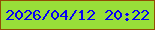 文字の大きさ：4、枠の色：914f04、背景の色：98df39、文字の色：0602f6 無料ブログパーツのブログ時計