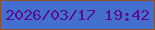 文字の大きさ：3、枠の色：915126、背景の色：456fcf、文字の色：5b0e8c 無料ブログパーツのブログ時計