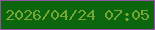 文字の大きさ：1、枠の色：9152a3、背景の色：0c660d、文字の色：76a636 無料ブログパーツのブログ時計