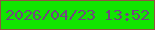 文字の大きさ：3、枠の色：915341、背景の色：12e500、文字の色：714580 無料ブログパーツのブログ時計