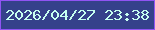 文字の大きさ：5、枠の色：9154f3、背景の色：35418b、文字の色：c6fff0 無料ブログパーツのブログ時計