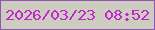 文字の大きさ：5、枠の色：9155b3、背景の色：cccdbe、文字の色：c423d0 無料ブログパーツのブログ時計