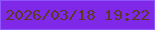 文字の大きさ：3、枠の色：9155fe、背景の色：7f28e8、文字の色：593b25 無料ブログパーツのブログ時計